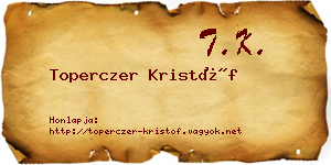 Toperczer Kristóf névjegykártya