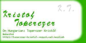 kristof toperczer business card