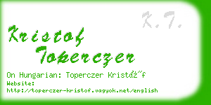 kristof toperczer business card